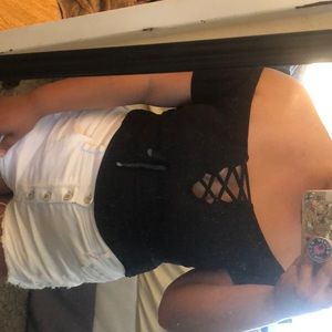 Black body suit off the shoulder top size Large